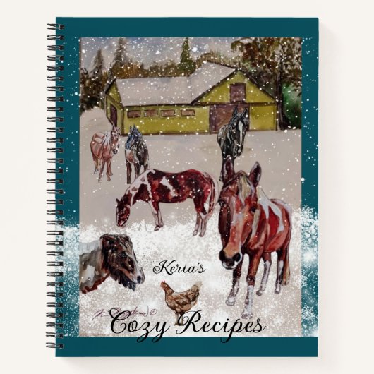 WINTER AM WEST HILLS RANCH Rezepte Notizblock (Vorderseite)