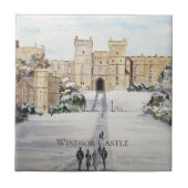 Winter am Windsor Castle Landschaftsbild Fliese (Vorderseite)