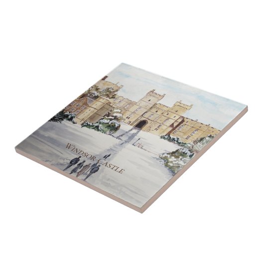 Winter am Windsor Castle Landschaftsbild Fliese (Seite)