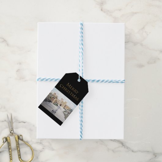 Winter am Windsor Castle Landschaftsbild Geschenkanhänger (Mit Garn)