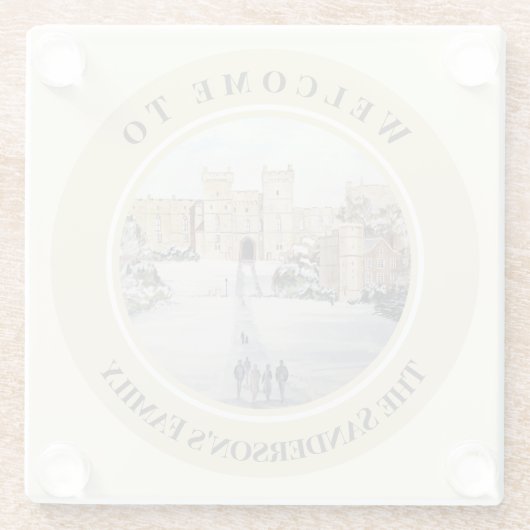 Winter am Windsor Castle Landschaftsbild Glasuntersetzer (Rückseite)