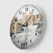 Winter am Windsor Castle Landschaftsbild Große Wanduhr (Winkel)