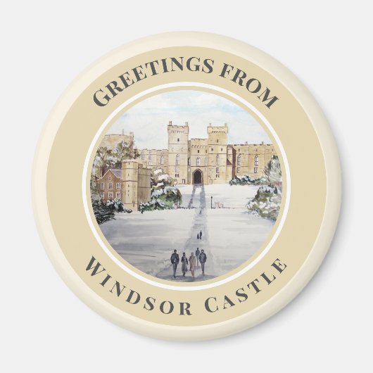 Winter am Windsor Castle Landschaftsbild Magnet (Vorne)