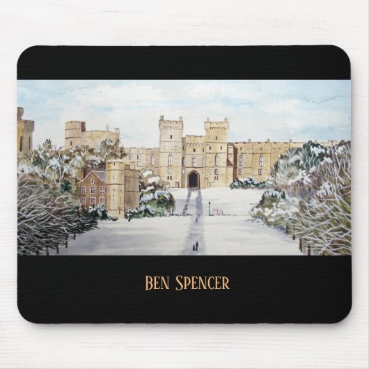 Winter am Windsor Castle Landschaftsbild Mousepad (Vorne)