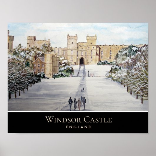 Winter am Windsor Castle Landschaftsbild Poster (Vorne)