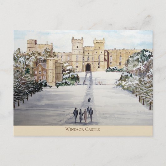 Winter am Windsor Castle Landschaftsbild Postkarte (Vorderseite)