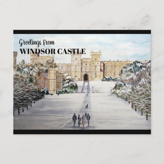 Winter am Windsor Castle Landschaftsbild Postkarte (Vorderseite)