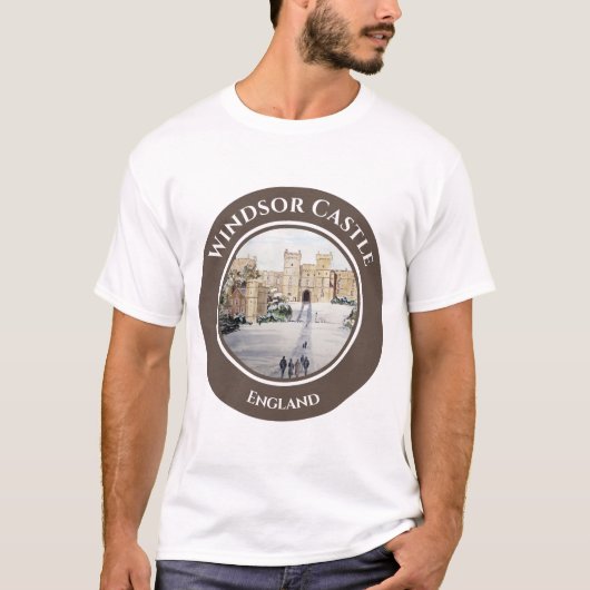 Winter am Windsor Castle Landschaftsbild T-Shirt (Vorderseite)