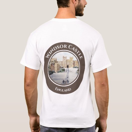Winter am Windsor Castle Landschaftsbild T-Shirt (Rückseite)