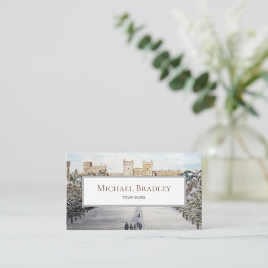 Winter am Windsor Castle Landschaftsbild Visitenkarte (Stehend Vorderseite)