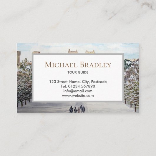 Winter am Windsor Castle Landschaftsbild Visitenkarte (Rückseite)