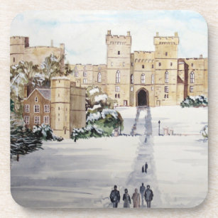 Winter am Windsor Castle von Farida Greenfield Getränkeuntersetzer