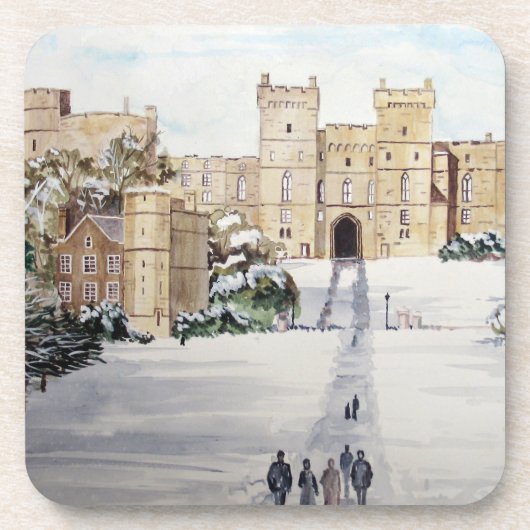 Winter am Windsor Castle von Farida Greenfield Getränkeuntersetzer (Vorderseite)