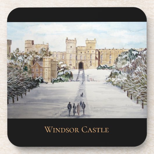 Winter am Windsor Castle von Farida Greenfield Getränkeuntersetzer (Vorderseite)