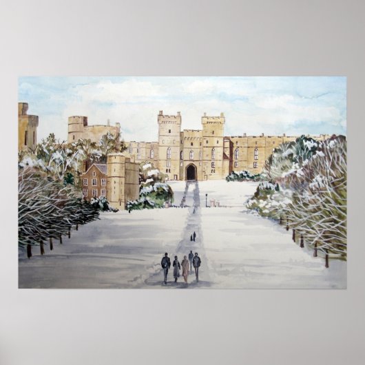 Winter am Windsor Castle von Farida Greenfield Poster (Vorne)