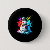 Winter And Snow Christmas A Coloured Snowman Button (Vorderseite)