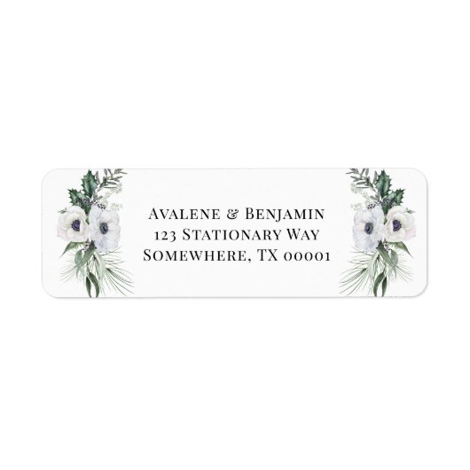 Winter Anemone Blumen Hand bemalt Hochzeit (Vorne)