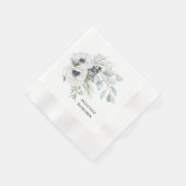 Winter Anemone Blumen Hand bemalt Hochzeit Serviette (Ecke)