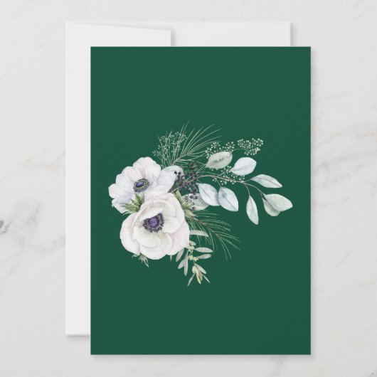 Winter Anemone Hand-Painted Engagement Party Einladung (Rückseite)