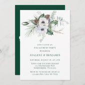 Winter Anemone Hand-Painted Engagement Party Einladung (Vorne/Hinten)