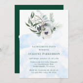 Winter Anemone Handgemalt Junggeselinnen-Abschied Einladung (Vorne/Hinten)