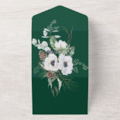 Winter Anemone handgemalte Hochzeitsfeier All In One Einladung (Außenbereich)