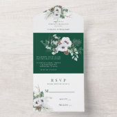 Winter Anemone handgemalte Hochzeitsfeier All In One Einladung (Innen Boden)