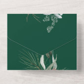 Winter Anemone handgemalte Hochzeitsfeier All In One Einladung (Rückseite)