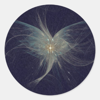 Winter Angel Fraktal Art Runder Aufkleber