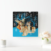 Winter Angels Square Clock Quadratische Wanduhr (Zuhause)