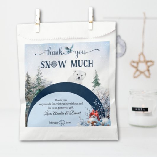 Winter Animal Bird Schnee Vielen Dank Geschenktütchen