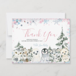 Winter Animal Gender Offenbarung er oder sie Schne Dankeskarte