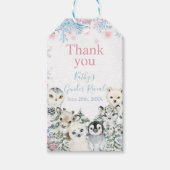 Winter Animal Gender Offenbarung er oder sie Schne Geschenkanhänger (Vorderseite)