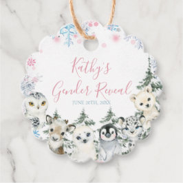 Winter Animal Gender Offenbarung er oder sie Schne Geschenkanhänger