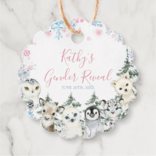 Winter Animal Gender Offenbarung er oder sie Schne Geschenkanhänger