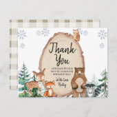 Winter Animal Gender Offenlegung er oder sie Wald Dankeskarte (Vorne/Hinten)