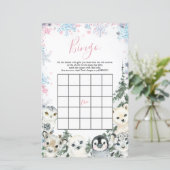 Winter Animal Gender Reveal Bingo Games (Stehend Vorderseite)