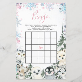 Winter Animal Gender Reveal Bingo Games
