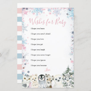 Winter Animal Geneal Reveal Wünsche für Baby