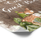 Winter Animal Rustic Wood Bitte unterschreiben Sie Poster (Ecke)