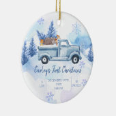Winter Animal Truck Foods Erste Weihnachtsfeier Keramik Ornament (Rechts)