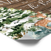 Winter Animal Woodland Baby Dusche Wünsche für Bab Poster (Ecke)