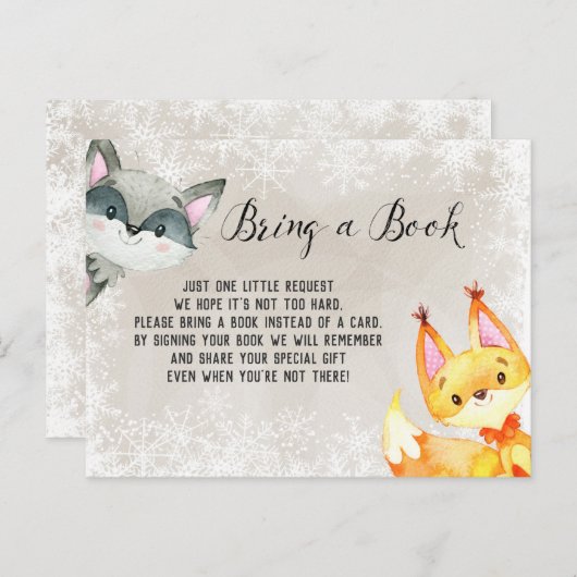 Winter Animal Woodland Books for Baby Card Postkarte (Vorne/Hinten)