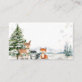 Winter Animal Woodland Snowflakes Diaper Raffel Begleitkarte (Rückseite)