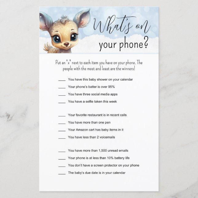 Winter Animals Baby Cold Outdoor Baby Showspiele (Vorderseite)