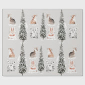 Winter Animals Grey Baby Shower Geschenkpapier (Flach)