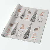 Winter Animals Grey Baby Shower Geschenkpapier (Ungerollt)