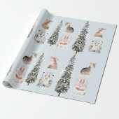 Winter Animals Icy Blue Baby Shower Geschenkpapier (Ungerollt)