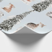 Winter Animals Icy Blue Baby Shower Geschenkpapier (Ecke)