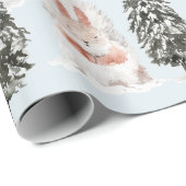 Winter Animals Icy Blue Baby Shower Geschenkpapier (Rolleneckpunkt)